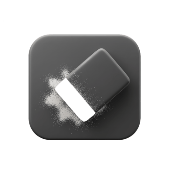 Abstract 3D Render of a Grey Rectangle Cleaning a Surface with White Powder Dust Cleaning Concept png