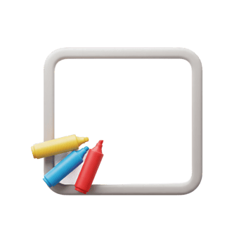 Colorful Crayons Resting on a Blank White Frame Ready for Creative Drawings and Artistic Expression png