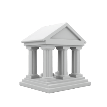 A 3D Render of a Classic Greek Temple Model Architectural Design with Four Columns and Pediment png