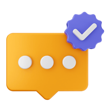 A chat bubble with a check mark and a button png
