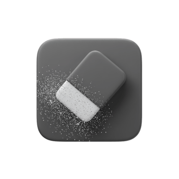 Eraser on a Gray Square. Minimalist Digital Art of Cleaning and Removing png
