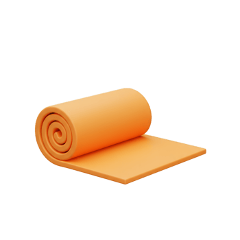 Rolled Up Orange Foam Mattress Pad. A Comfortable and Portable Sleeping Solution png