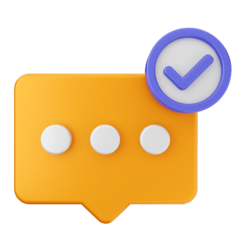 The chat icon is shown with a check mark png