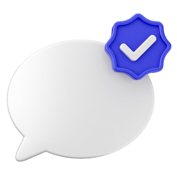 A speech bubble with a tick mark and a blue check mark png