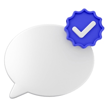A speech bubble with a tick mark and a blue star png