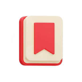 3D Render of a Bookmark Icon. Modern App Interface Design Element png