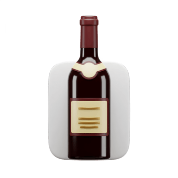 3D Render of a Red Wine Bottle on a White Background Elegant Design for Wine Lovers png