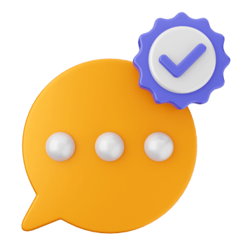 A speech bubble with a check mark and a star png