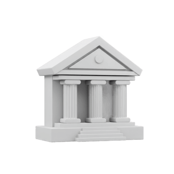 3D Render of a Classic Greek Temple Architecture Model Simple White Design Minimalist Building Structure png