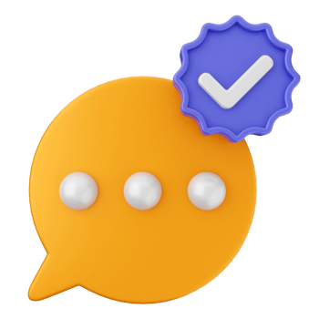 A speech bubble with three pearls and a check mark png
