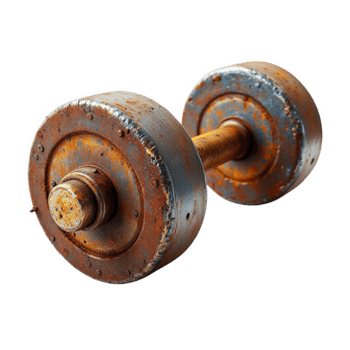 Vintage Rusty Dumbbell Fitness Equipment png