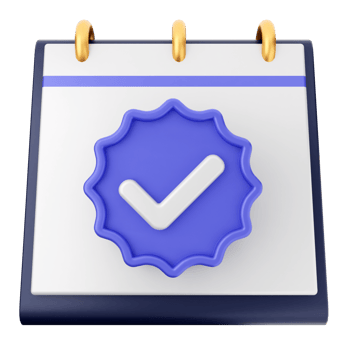 A calendar icon with a check mark on it png
