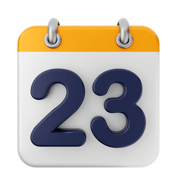 Calendar icon for the 23rd of january png