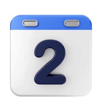 A calendar icon with the number two on it png