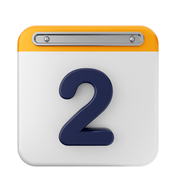 A calendar icon with the number two on it png