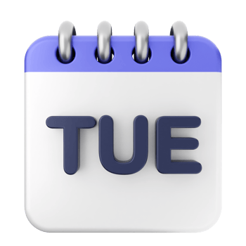 Calendar icon with the word tue png