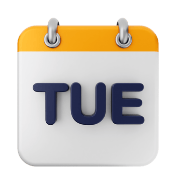 Calendar icon with the word tue png