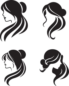 Woman Hair Icons for Beauty and Salon vector