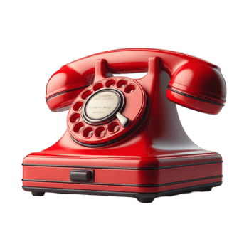 Classic Red Rotary Phone with Retro Charm png