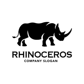 Rhinoceros silhouette logo icon. Rhino symbol. Rhino sign. Wild rhino illustration vector