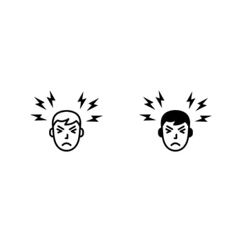 head pain icon set. vector