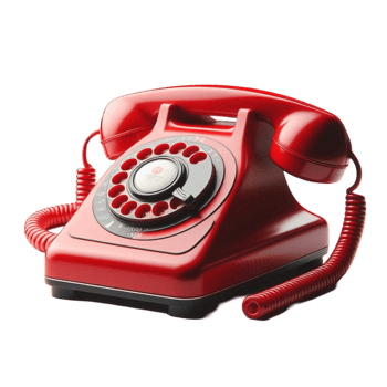 Red Rotary Phone with Classic Design png
