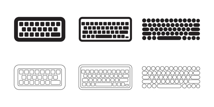 Minimalist Keyboard Icons Collection vector