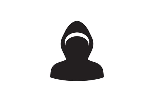 A silhouette of a woman in a hijab vector
