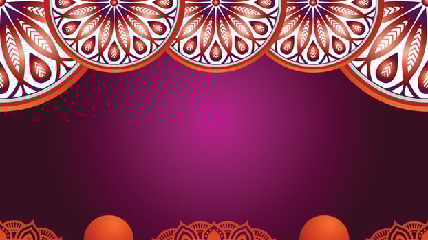 Luxury pink islamic wedding invitation ornament pattern border background banner for ramadan milad un nab vector