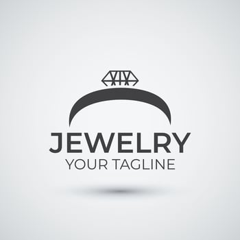 flat jewelry ring logo icon template design vector