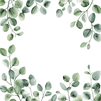 Lush green leaves frame blank space, perfect for invitations or decor png