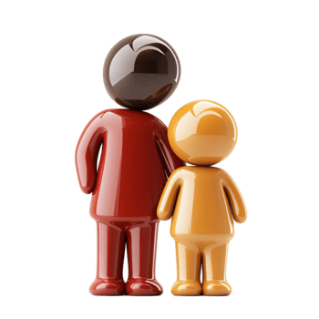 3D Family Icon Representing Parent and Child png