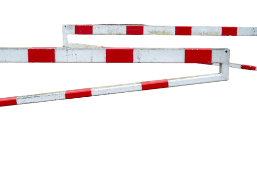 Red and white barrier tape on transparent background png
