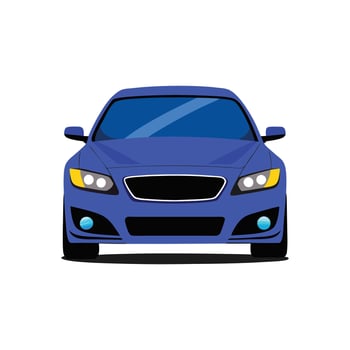 Street Scene with Sedan Car Illustration Design On White Background vector