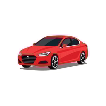Minimalist Red Sedan Line Art Illustration Design vector