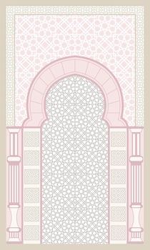 pink pastel geometric prayer mat vector