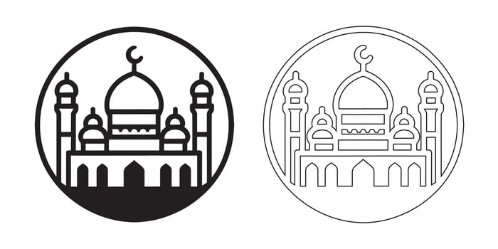 Monochrome Mosque Iconography vector