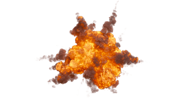 Bomb, Explosion concept design with fire png
