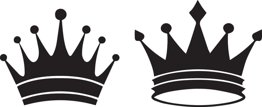 Symbolic Crown Silhouette, Icon of Royalty and Grandeur vector