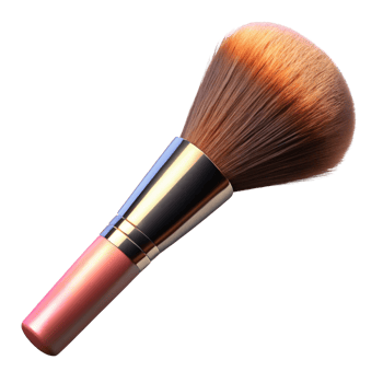 Elegant Pink and Gold Makeup Powder Brush png