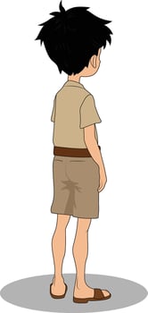 A. village boy cartoon character design vector