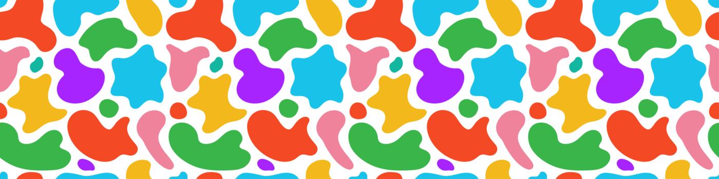Pattern abstract organic shapes colorful long png