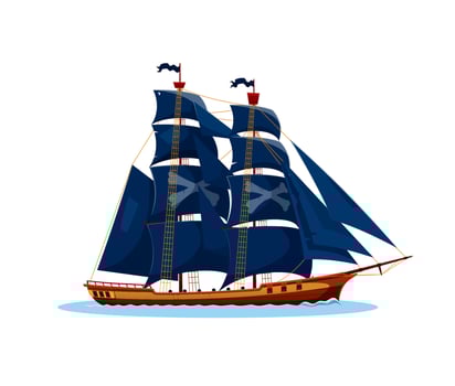 Corsair pirate historical galleon sail ship vector