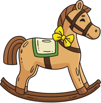 Baby Shower Toy Horse Cartoon Colored Clipart vector