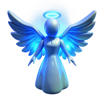 stunning rustic Celestial Being 3D Render of an Angel with Halo and Wings authentic png