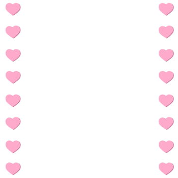 Pink love hearts in a straight line, Hearts frame png