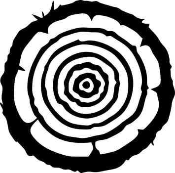 Abstract Tree Rings for Nature Design and Coloring Books vector