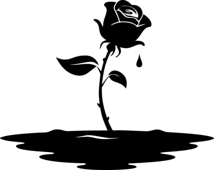 Black Rose Dripping Ink Art for Tattoo Designs and Creative Projects vector