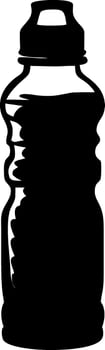 Black Silhouette Water Bottle Illustration for Design and Branding Projects vector