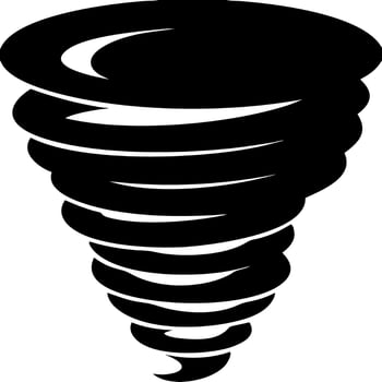 Black Tornado Silhouette Illustration for Weather and Natural Disaster Themes vector